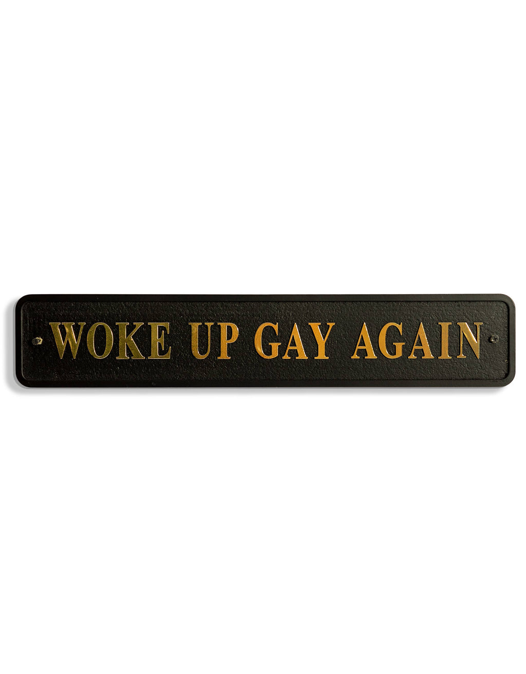Black & Gold "Woke Up Gay Again" Wall Sign