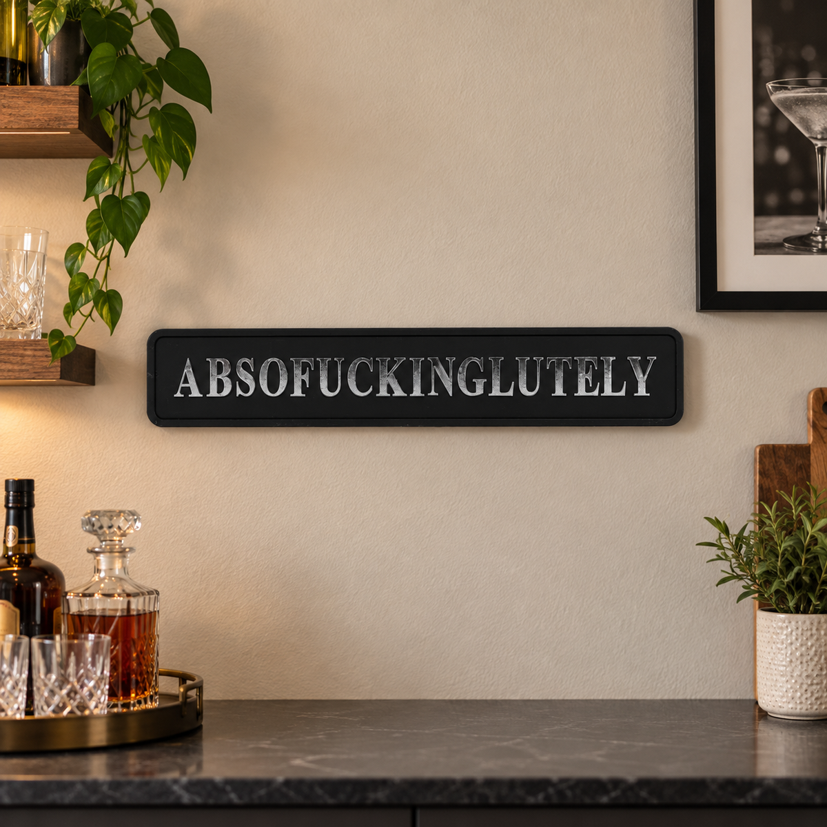 Black & Silver "Absofuckinglutely" Sign