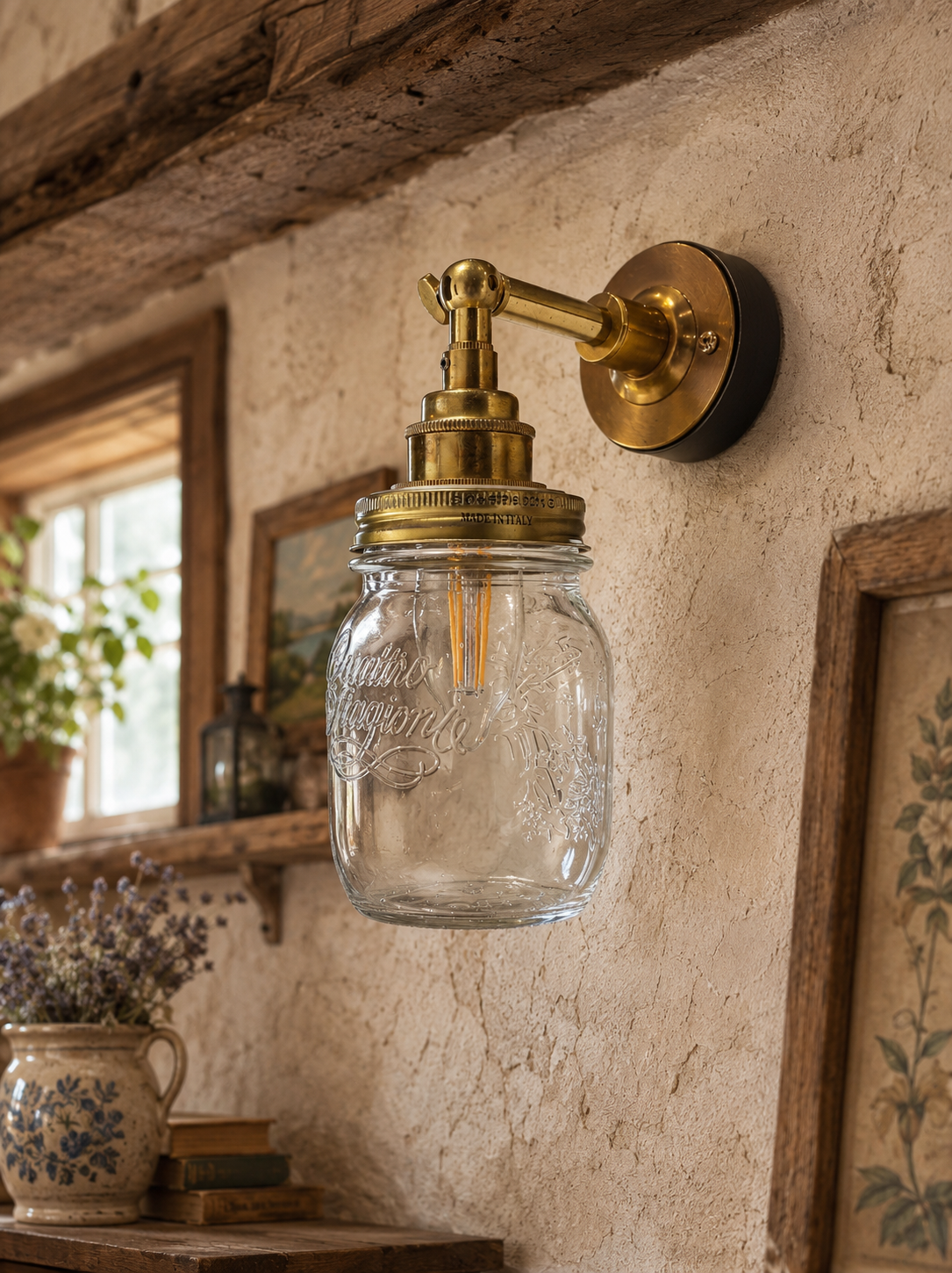 Handmade Jam Jar Wall Light