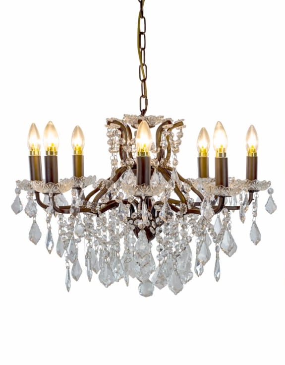 Medium 8 Arm Bronze Shallow Chandelier