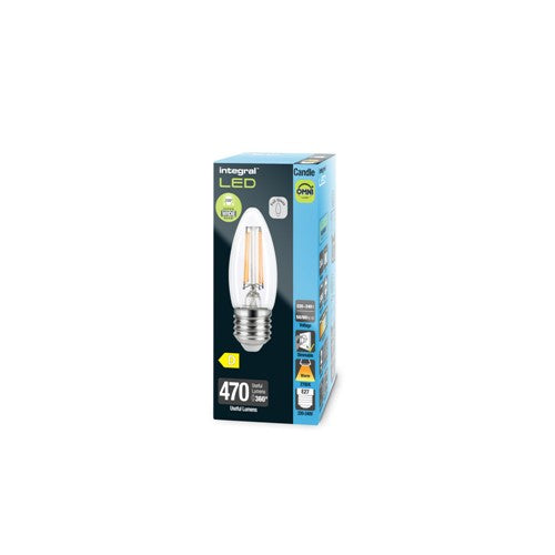 Integral LED Candle Bulb E27 470LM 4.5W 2700K DIMMABLE