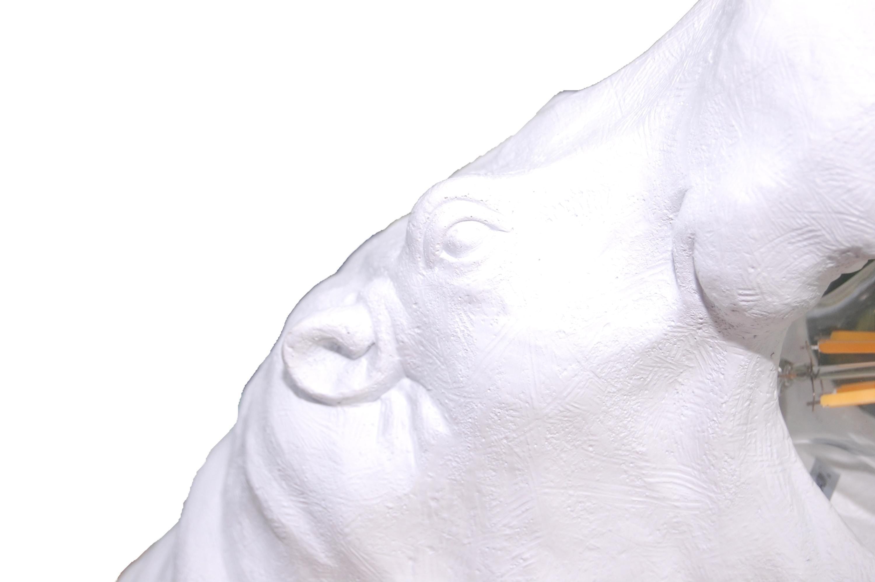 White Roaring Hippo Table Lamp
