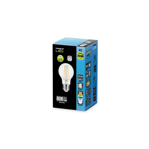 Integral LED GLS BULB E27 806LM 7.3W 2700K DIMMABLE