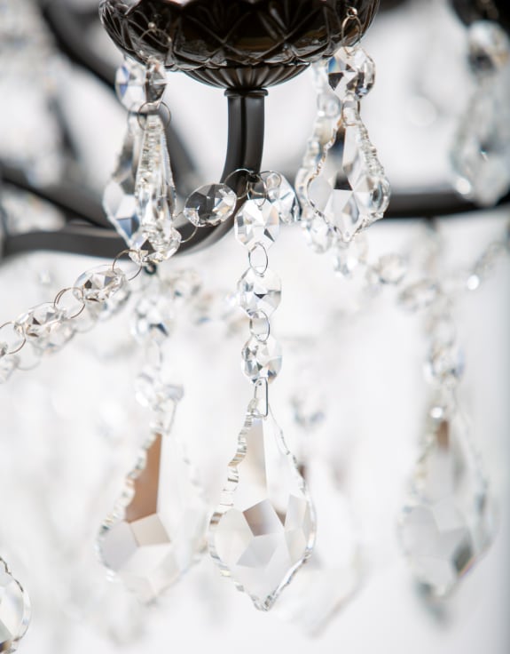 LARGE 12 ARM MATT BLACK SHALLOW CHANDELIER