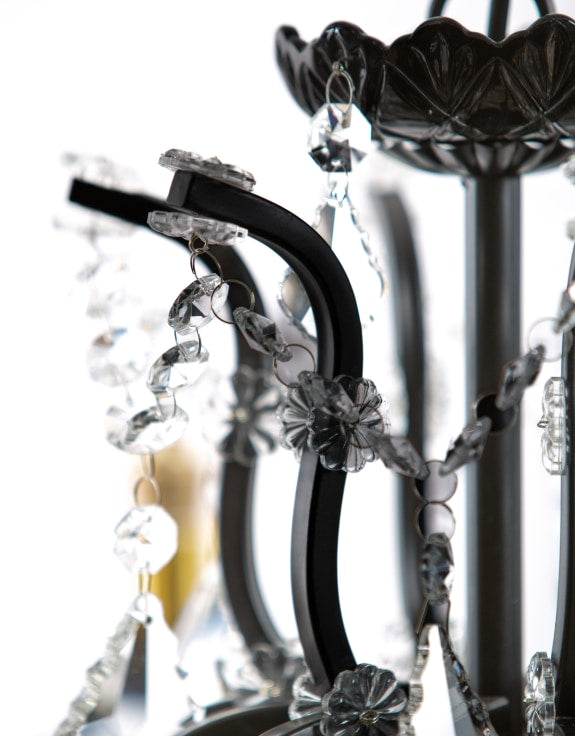 LARGE 12 ARM MATT BLACK SHALLOW CHANDELIER
