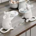 Pair Of White Mouse Candle Holders