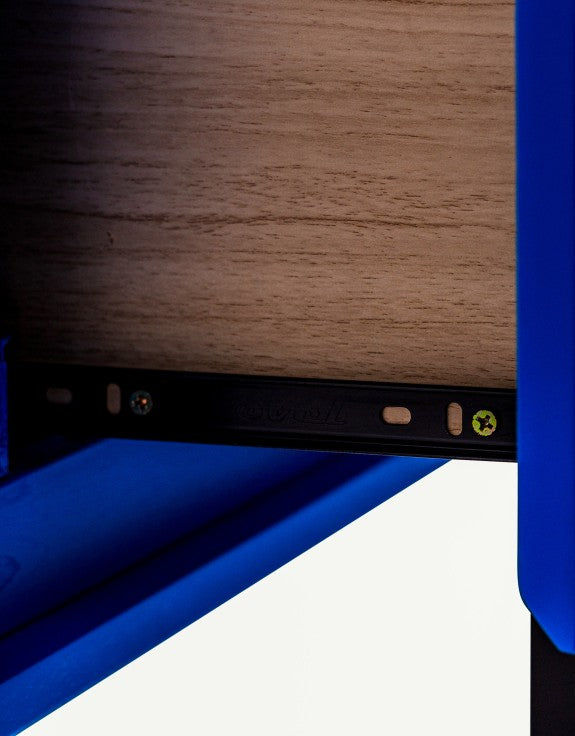 BLUE BLOCK SOLID WOOD SINGLE DRAWER BEDSIDE TABLE