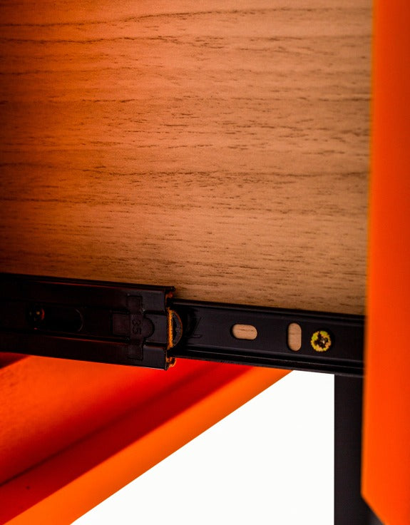 ORANGE BLOCK SOLID WOOD SINGLE DRAWER BEDSIDE TABLE