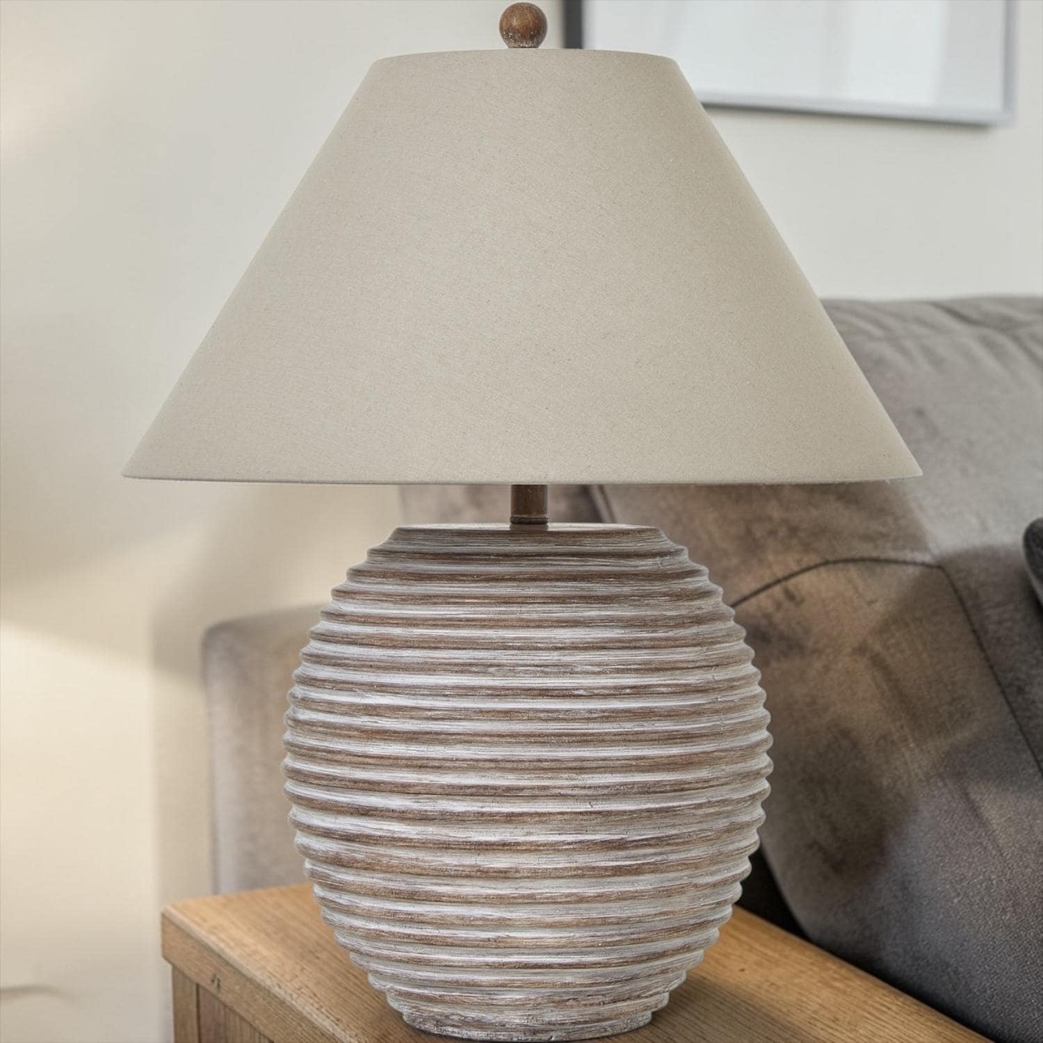 Saturn Table Lamp With Linen Shade