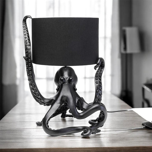 Black octopus-shaped table lamp 