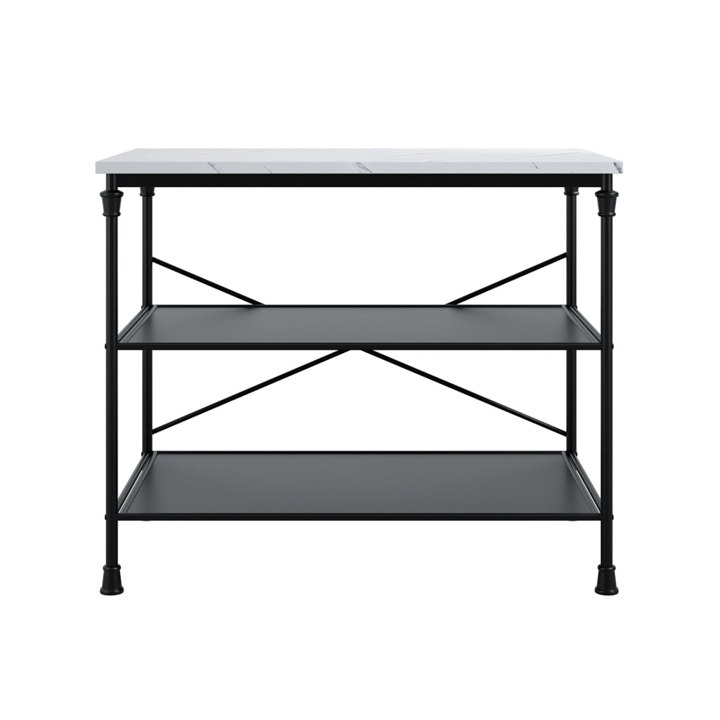 Fairmont Marble & Black Kitchen Island