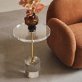 Hollywood Clear Side Table With Gold Detail