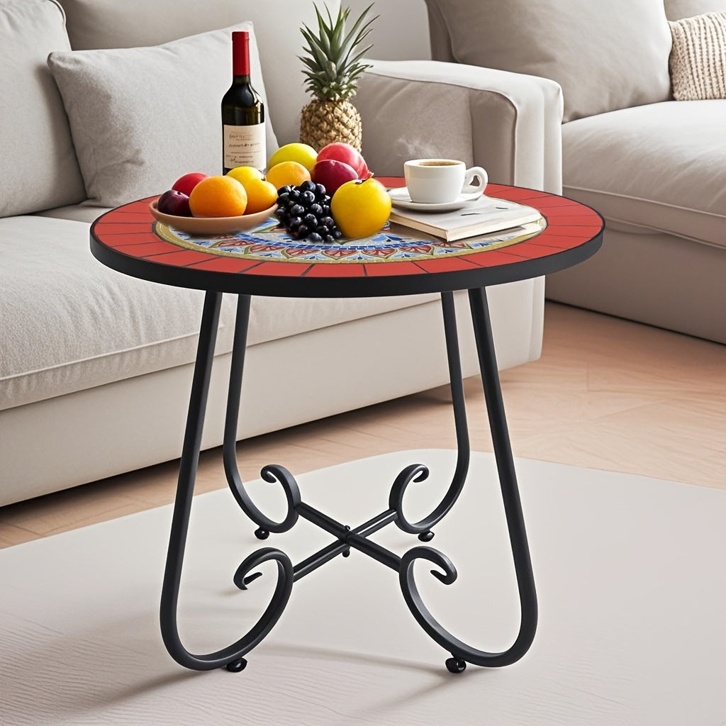 Daisy Mosaic Ceramic Tile Patio Table