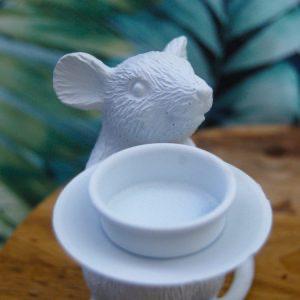 Pair Of White Mouse Candle Holders