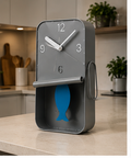 GREY METAL SARDINE TIN PENDULUM WALL CLOCK