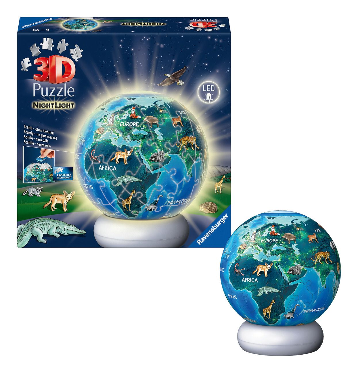 Earth at Night 3D Puzzle Night Light
