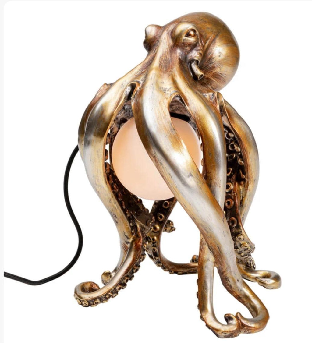Octopus table lamp in matte gold finish *Bulb and Plug adapter included*