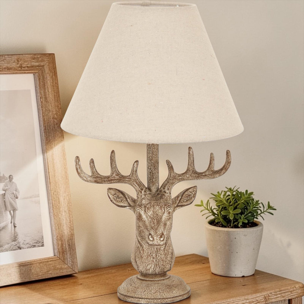 Stag Head Table Lamp