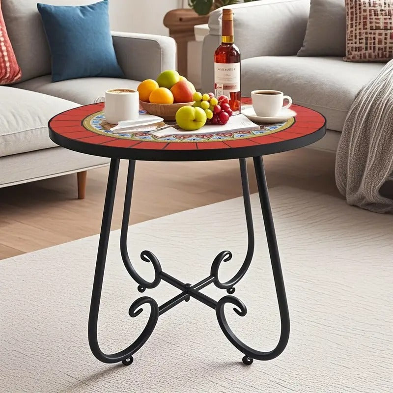 Daisy Mosaic Ceramic Tile Patio Table