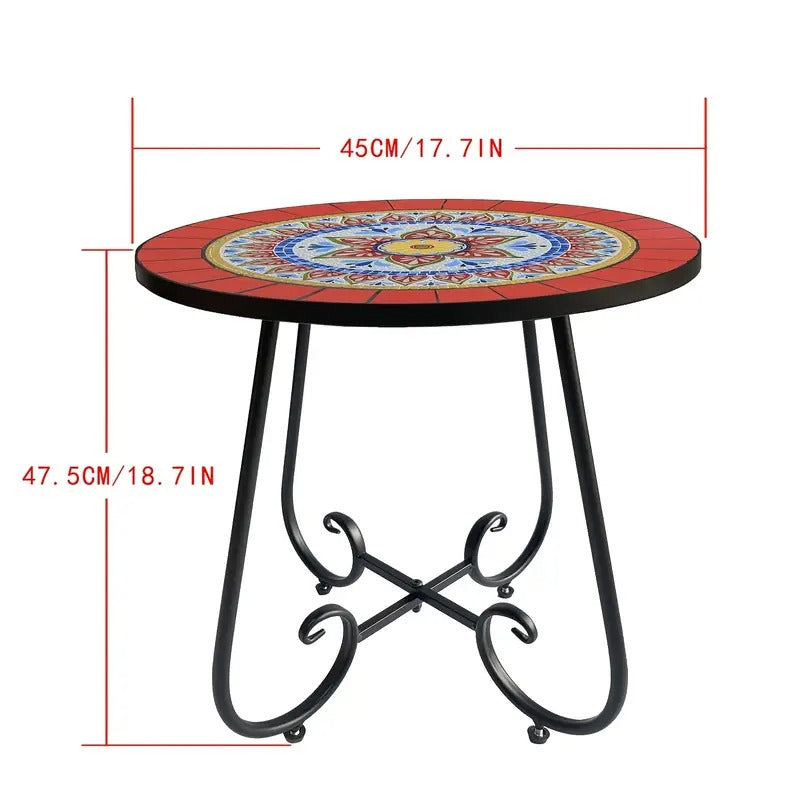 Daisy Mosaic Ceramic Tile Patio Table