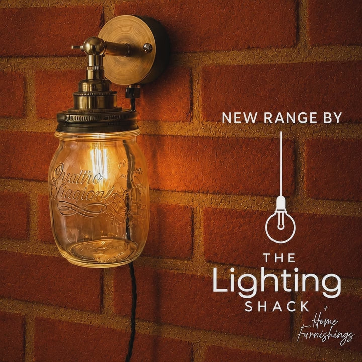 Handmade Plug In Jam Jar Wall Lights